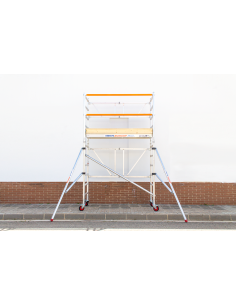 Andamio plegable de aluminio 75x190 - 4,20 m Altura de trabajo con rodapié y estabilizadores 2