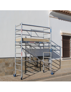 Andamio Plegable de aluminio 75x190 3,65m altura trabajo con barras y rodapié - XTREM 2