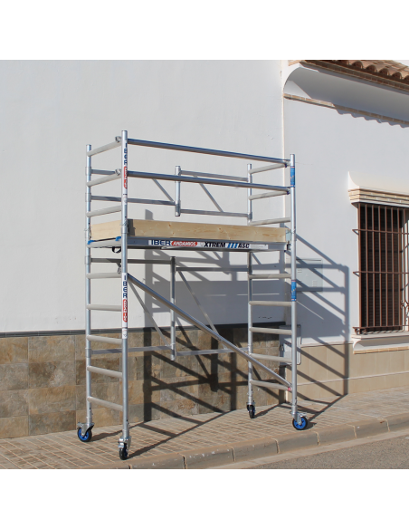 Andamio Plegable de aluminio 75x190 3,65m altura trabajo con barras y rodapié - XTREM IBERANDAMIOS