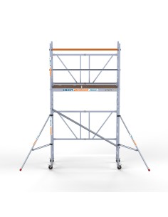 Andamio plegable de aluminio 75x190 - 4,70 m Altura de trabajo y estabilizadores 2