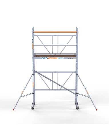 Andamio plegable de aluminio 75x190 - 4,70 m Altura de trabajo y estabilizadores