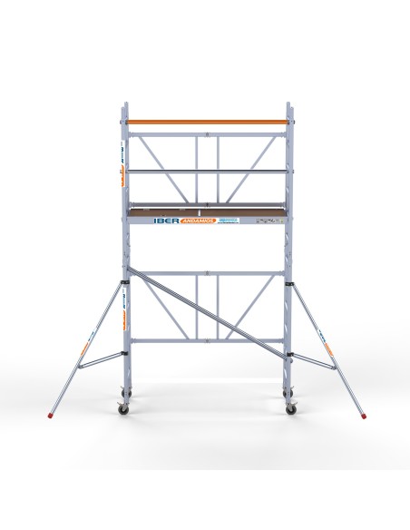 Andamio plegable de aluminio 75x190 - 4,70 m Altura de trabajo y estabilizadores