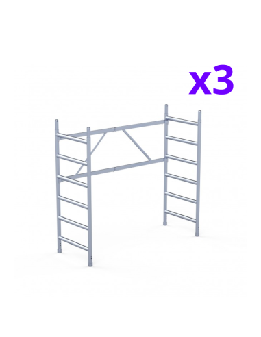 Andamio plegable de aluminio 75x190 - 6,50 m Altura de trabajo con estabilizadores y rodapiés