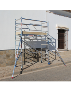 Andamio Plegable de aluminio 75x190 3,65m con barras, rodapié y estabilizadores - XTREM 2