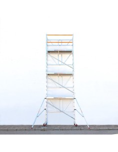 Andamio plegable de aluminio 75x190 - 7,50 m Altura de trabajo y estabilizadores 2