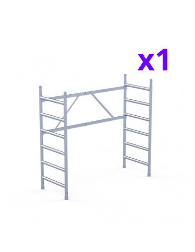 Andamio plegable de aluminio 90x190 - 3 m Altura de trabajo sin trampilla y plataforma 30 cm