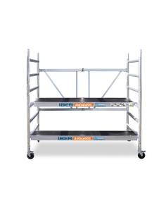 Andamio plegable de aluminio 90x190 - 3 m Altura de trabajo sin trampilla y plataforma 30 cm 2