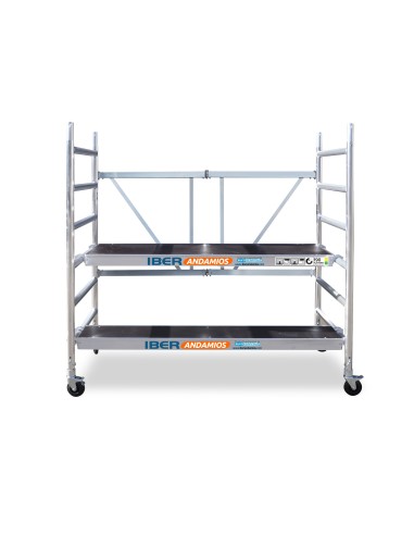 Andamio plegable de aluminio 90x190 - 3 m Altura de trabajo sin trampilla y plataforma 30 cm