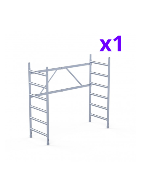 Andamio plegable de aluminio 90x190 - 3 m Altura de trabajo con trampilla y plataforma 30 cm