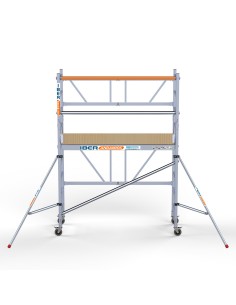 Andamio plegable de aluminio 90x190 - 3,85 m Altura de trabajo rodapié + estabilizadores + plataforma 30 cm 2