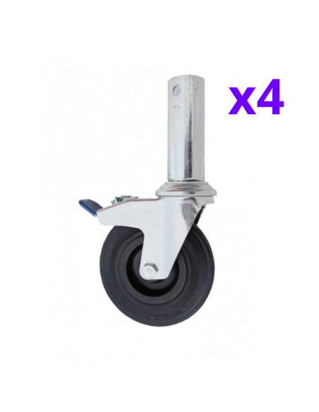 Andamio plegable de aluminio 90x190 - 3,85 m Altura de trabajo estabilizadores + plataforma 30 cm