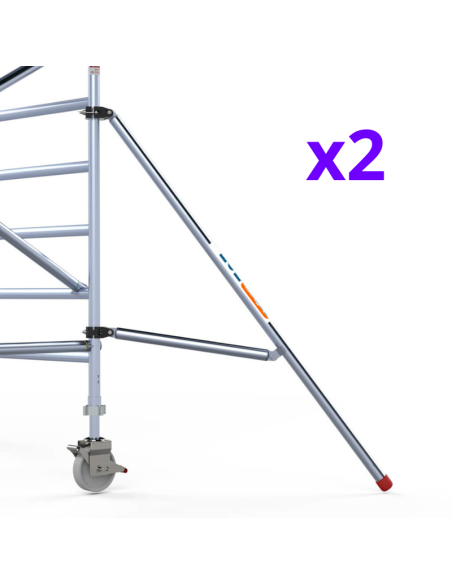 Andamio plegable de aluminio 90x190 - 4,70 m Altura de trabajo y estabilizadores