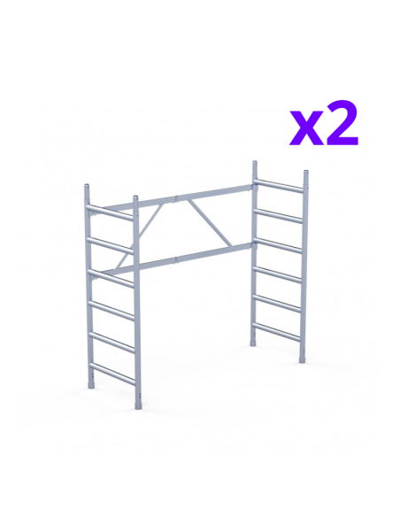 Andamio plegable de aluminio 90x190 - 4,70 m Altura de trabajo con estabilizadores y rodapiés