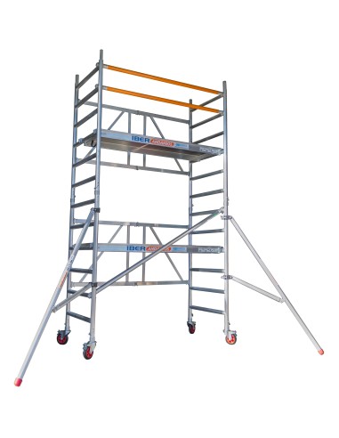 Andamio plegable de aluminio 90x190 - 4,70 m Altura de trabajo y estabilizadores