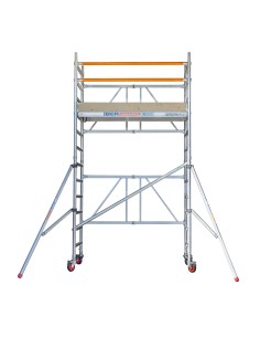 Andamio plegable de aluminio 90x190 - 4,70 m Altura de trabajo con estabilizadores y rodapiés 2