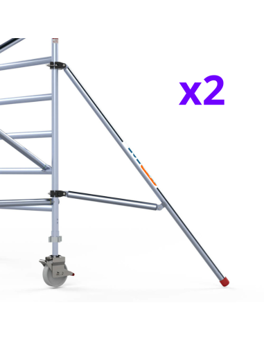 Andamio plegable de aluminio 90x190 - 7,50 m Altura de trabajo con estabilizadores y rodapiés