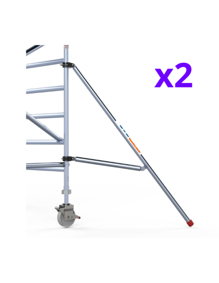 Andamio Plegable de aluminio 75x190 4,70m altura trabajo con estabilizadores y rodapié  - XTREM IBERANDAMIOS