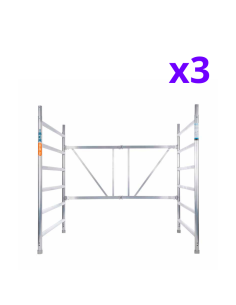 Andaime dobrável em alumínio 135x190 - 6,50 m de altura de trabalho com estabilizadores e rodapés 2