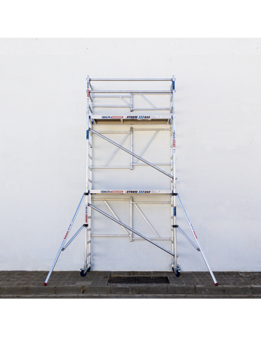 Andaime dobrável em alumínio 75x190 5,70m altura de trabalho com estabilizadores - XTREM IBERANDAMIOS