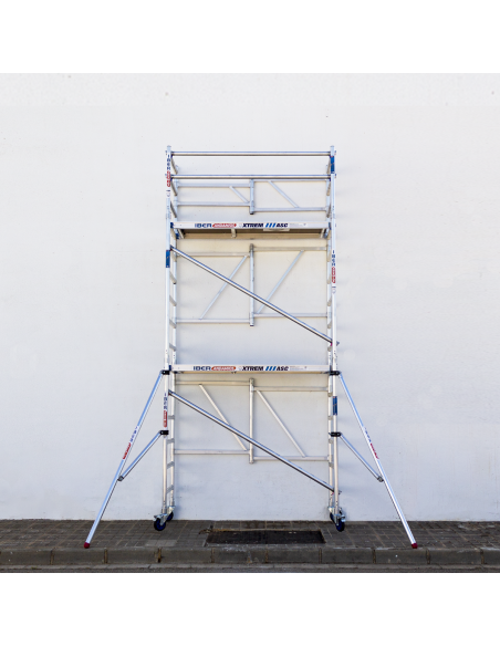 Andaime dobrável em alumínio 75x190 5,70m altura de trabalho com estabilizadores - XTREM IBERANDAMIOS