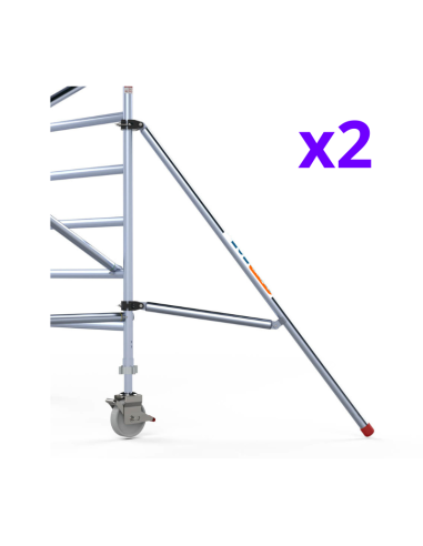 Andamio Plegable de aluminio 75x190 5,70m altura trabajo con estabilizadores y rodapié - XTREM IBERANDAMIOS