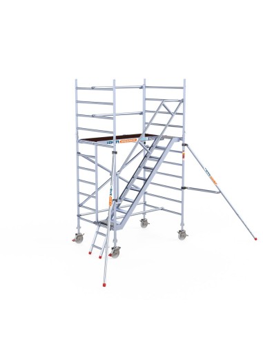 Andamio móvil tipo torre con escaleras 135x190x420 m altura de trabajo