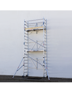 Andaime dobrável em alumínio 75x190 6,50m altura de trabalho com estabilizadores e rodapé - XTREM 2