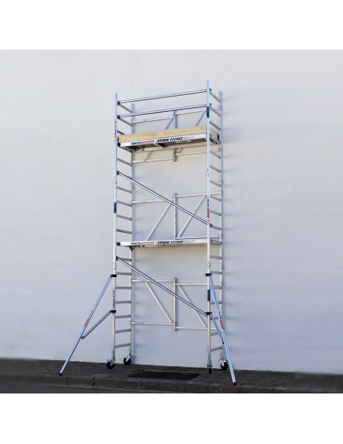 Andaime dobrável em alumínio 75x190 6,50m altura de trabalho com estabilizadores e rodapé - XTREM IBERANDAMIOS