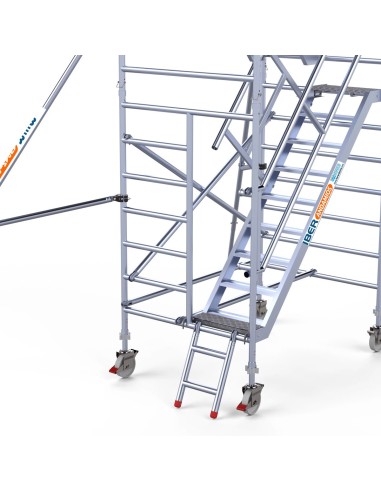 Andamio móvil tipo torre con escaleras 135x250x1420 m altura de trabajo