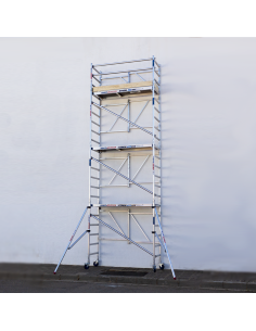 Andamio Plegable de aluminio 75x190 7,50m altura trabajo con estabilizadores y rodapié - XTREM 2