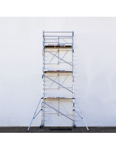 Andaime dobrável em alumínio 75x190 7,50m altura de trabalho com estabilizadores - XTREM 2