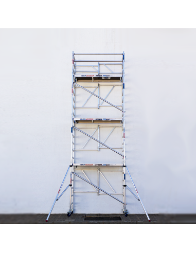Andaime dobrável em alumínio 75x190 7,50m altura de trabalho com estabilizadores - XTREM IBERANDAMIOS