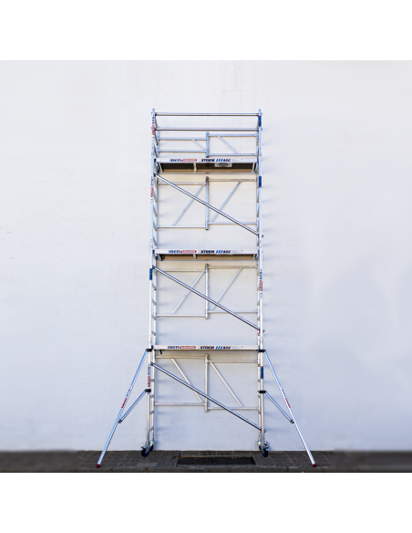 Andamio Plegable de aluminio 75x190 7,50m altura trabajo con estabilizadores - XTREM IBERANDAMIOS