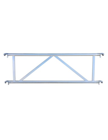 Riostra doble horizontal de 250 cm para andamios móviles y plegables con agarre a peldaños