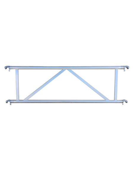 Riostra doble horizontal de 250 cm para andamios móviles y plegables con agarre a peldaños
