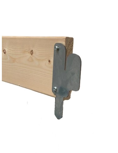 Listón de madera para rodapiés de andamio plegable con chapa metálica