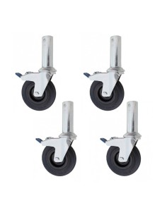 Embalagem de 4 rodas de borracha para andaimes dobráveis ​​(125 mm de diâmetro)