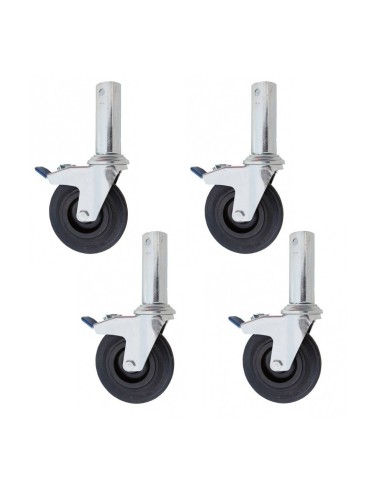 Pack 4 ruedas de goma para andamio plegable (125 mm de diámetro)