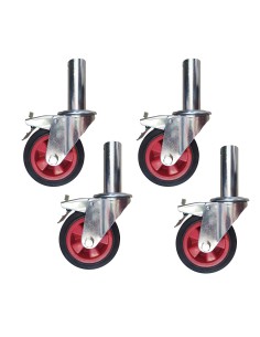 Embalagem de 4 rodas de borracha para andaimes dobráveis ​​(150 mm de diâmetro)