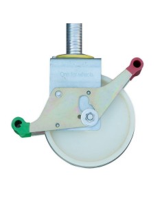 Pack 4 ruedas de nylon y husillo de acero para andamio (200 mm de diámetro) 2