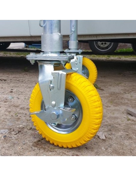 Rueda de goma y husillo de acero para jardín (Diámetro 200 mm)