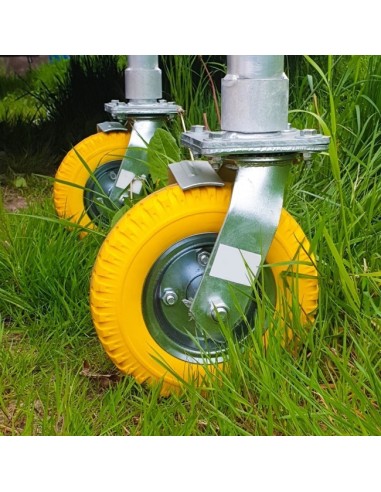 Rueda de goma y husillo de acero para jardín (Diámetro 200 mm)