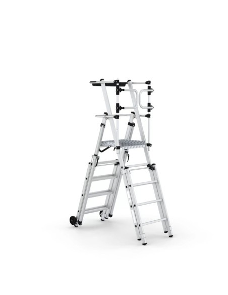 Escalera profesional telescópica con ruedas de 4 a 10 peldaños - PERSUM