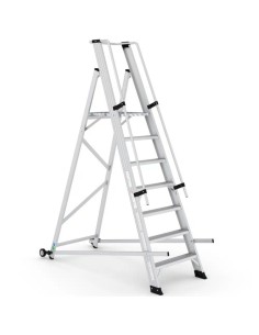 Escalera profesional SITRA con estructura soldada en aluminio de 7 peldaños | PERSUM