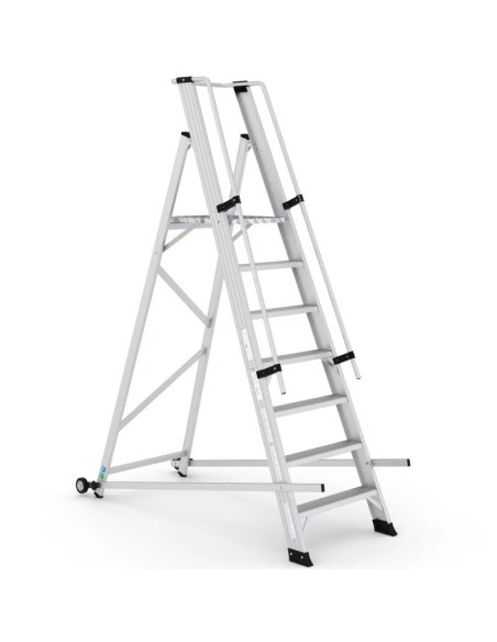 Escalera profesional SITRA con estructura soldada en aluminio de 7 peldaños | PERSUM