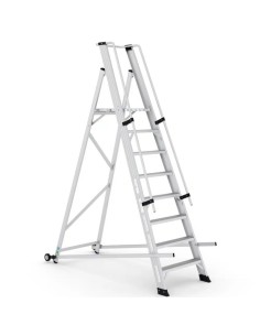 Escalera profesional SITRA con estructura soldada en aluminio de 8 peldaños | PERSUM