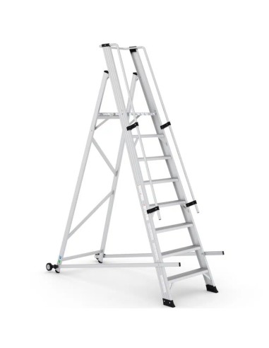 Escalera profesional SITRA con estructura soldada en aluminio de 8 peldaños | PERSUM