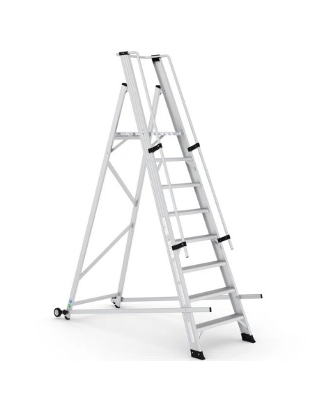 Escalera profesional SITRA con estructura soldada en aluminio de 8 peldaños | PERSUM