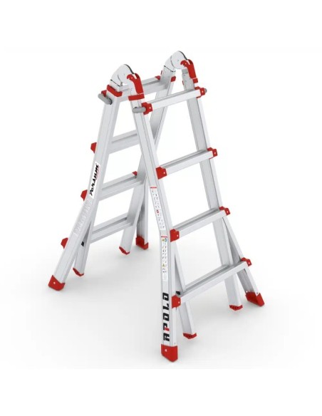 Escalera profesional APOLO multiposición y telescópica 4x4 peldaños | PERSUM