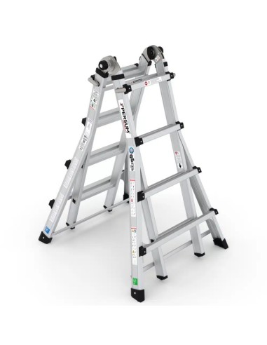 Escalera profesional multiposición y telescópica Aquiles 4x4 peldaños | PERSUM